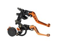 GCLANXI for Motorcycle Clutch Brake Master Cylinder Reservoir Levers Kit Universal 7/8" 22mm Fluid Reservoir Set Left+Right(Orange)