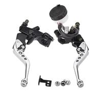 GCLANXI Motorcycle Adjustable Clutch Brake Master Cylinder Reservoir Levers Kit for Yamaha for Kawasaki 7/8" 22mm Handlebar(Sliver)