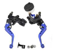 GCLANXI Motorcycle Adjustable Clutch Brake Master Cylinder Reservoir Levers Kit for Yamaha for Kawasaki 7/8" 22mm Handlebar(Blue)