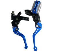 GCLANXI One Pair 7/8" 22mm Universal Motorcycle Brake Master Cylinder Lever Cable Clutch Reservoir for Scooter Sport Dirt Bike(Blue A)