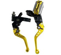 GCLANXI One Pair 7/8" 22mm Universal Motorcycle Brake Master Cylinder Lever Cable Clutch Reservoir for Scooter Sport Dirt Bike(Gold C)