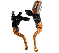 GCLANXI One Pair 7/8" 22mm Universal Motorcycle Brake Master Cylinder Lever Cable Clutch Reservoir for Scooter Sport Dirt Bike(Orange A)