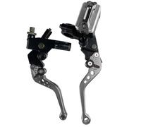 GCLANXI One Pair 7/8" 22mm Universal Motorcycle Brake Master Cylinder Lever Cable Clutch Reservoir for Scooter Sport Dirt Bike(Titanium A)