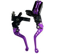 GCLANXI One Pair 7/8" 22mm Universal Motorcycle Brake Master Cylinder Lever Cable Clutch Reservoir for Scooter Sport Dirt Bike(Purple A)