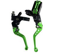 GCLANXI One Pair 7/8" 22mm Universal Motorcycle Brake Master Cylinder Lever Cable Clutch Reservoir for Scooter Sport Dirt Bike(Green B)