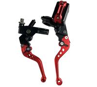 GCLANXI One Pair 7/8" 22mm Universal Motorcycle Brake Master Cylinder Lever Cable Clutch Reservoir for Scooter Sport Dirt Bike(Red B)