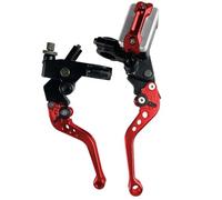 GCLANXI One Pair 7/8" 22mm Universal Motorcycle Brake Master Cylinder Lever Cable Clutch Reservoir for Scooter Sport Dirt Bike(Red A)