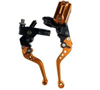 GCLANXI One Pair 7/8" 22mm Universal Motorcycle Brake Master Cylinder Lever Cable Clutch Reservoir for Scooter Sport Dirt Bike(Orange C)