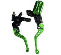 GCLANXI One Pair 7/8" 22mm Universal Motorcycle Brake Master Cylinder Lever Cable Clutch Reservoir for Scooter Sport Dirt Bike(Green A)