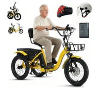GCLCPAEN 18-Inch Foldable Electric Tricycle,3 Riding Modes,48v 13ah B | 7-Speed,With Large Basket/Helmet/Lcd Display,Easy Climb,44km Range,For Shopping & Picnics