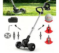 GCLCPAEN 48v Electric Cordless Weed Remover,Weed Wacker,12000rpm,With 3 Blade Set,Adjustable Telescopic Rod,With Wheels,Low-Noise Trimming,For Courtyard/Garden/Lawn B