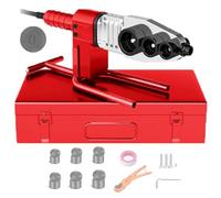 GCLCPAEN Plastic Water Pipe Welder,Pipe Welder Kit,Knob Control,With 20/25/32/40/50/63mm Black Gold Die Head,Double-Pipe Heating,Ut Type Base,Metal Protective Box,For PPR,PPB,PPE Pipes KIT1