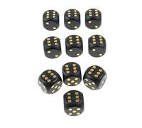 Gcljlmy 10pcs Large D6 Wooden Dice Set, 1.6 cm - Black