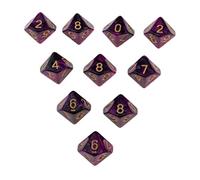 Gcljlmy 10x Dice Set for Two-Tone Dice for RPG Games, 16 mm Multi-Sided D10, Purple + Black