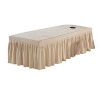 Gcljlmy 190x70cm Microfiber SPA Bedspread Massage Table Skirt with Face Rest Hole - Camel