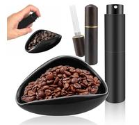Gcljlmy 3-Piece Coffee Bean Dosing Cup Set, Black Wdt Tool Set, Includes Wdt Tool Wood, Coffee Dosing Cup, RDT Spray Bottle for Coffee, Tea and Gifts