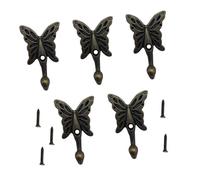 Gcljlmy 5pcs Wall Hooks Storage Organiser Organised Wall Mounting Butterfly Shaped Spatial Rescue Gifts Zinc Alloy Cloth Hooks Heavy