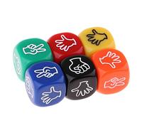 Gcljlmy 6 Pieces Polyhedral Dice for Dungeon and Dragons, D6 Dice Set RPG with Stone Paper Scissors, Table Games Dice for DND MPG MTG Dungeons and Dragons, Party, Club