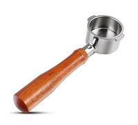 Gcljlmy Bottomless Portafilter 51 mm 2 Ears for Delonghi ECP33.21 ECP35.31 ECOV311 | with Stainless Steel Replacement Filter Basket and Wooden Handle