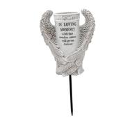 Gcljlmy Cemetery Grave Flower Vase, Memorial Gift for Graveyard, Gravestone Decor, Funeral Flower Holder, Resin Vase with Angel Wings and Stake
