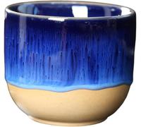 Gcljlmy Ceramic Tea Cups, Espresso Cup, 150 ml, Sake Cup, Japanese Style, Elegant Design (Blue)