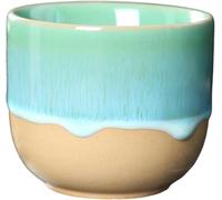 Gcljlmy Ceramic Tea Cups, Espresso Cup, 150 ml, Sake Cup, Japanese Style, Elegant Design (Cyan Blue)