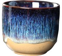 Gcljlmy Ceramic Tea Cups, Espresso Cup, 150 ml, Sake Cup, Japanese Style, Elegant Design (Dark Blue)