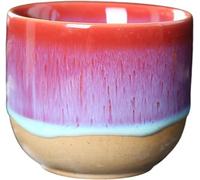 Gcljlmy Ceramic Tea Cups, Espresso Cup, 150 ml, Sake Cup, Japanese Style, Elegant Design (Red)