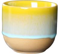 Gcljlmy Ceramic Tea Cups, Espresso Cup, 150 ml, Sake Cup, Japanese Style, Elegant Design (Yellow)