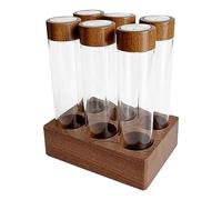 Gcljlmy Coffee Bean Test Tube, Coffee Bean Storage Tube, Tea Sugar Canister with Wooden Stand, Coffee Bean Storage Container for (22G)