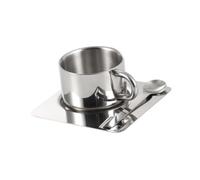 Gcljlmy Coffee Cup Spoon Plate Set Tea Cup Stainless Steel Coffee Spoon Vietnamese Coffee Cup Milk Cup Coffee Cup for Café Restaurant