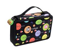 Gcljlmy Colored Pencil Case with 32 Compartments, Pencil Case, Pencil Bag, Multipurpose Pencil Holder, Pencil Organizer for Office Supplies, black, capybara