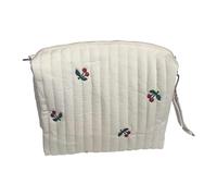 Gcljlmy Cute Quilted Cotton Organizer Bag Small Baby Diaper Bag Portable Cosmetic Bag Mom Handbag Stroller Bag, cherry, A, A