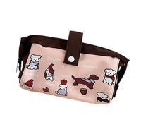 Gcljlmy Dog Pencil Case Stationery Organizer Canvas Puppy Pen Makeup Bag Animals Pencil Case for Boys Girls Kids, Brown puppy, A
