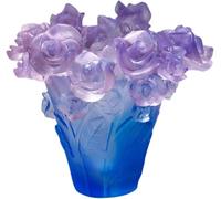 Gcljlmy Glass Flower Vase, Decorative Art Vase, Desktop Ornament, Incense Burner, Table Centrepiece for Coat, Living Room Decoration, Crafts (Blue)