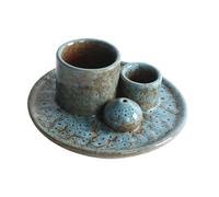 Gcljlmy -Holder with Sage, 4-in-1 Incense Burner, Table and Scented Candle Holder, Incense Burner for Meditation and Fireplace (Light Blue)