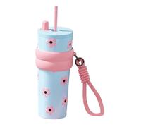 Gcljlmy Insulated Water Bottle, Drinking Bottle, Thermal Mug, Stainless Steel Cup, Vacuum Water Cup for Camping, Outdoor, Office (Blue Flower)