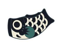 Gcljlmy Japanese Koi Outdoor Mat, Fish Bath Mat, Entrance Rug, Fish Doormat, Welcome Rug for Hallway, Kitchen, Bedroom, Laundry, Home Decoration (Black 37cmx70cm)