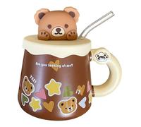 Gcljlmy Little Bear Coffee Mug, Tea Cup, Cute Mugs, Juice Cup, Novelty Ceramic Mug with Big Belly, Milk Cup for Christmas, Birthday