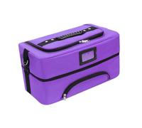 Gcljlmy Makeup Bag Travel Cosmetic Bag Portable with Divider Professional Nail Polish Organizer Makeup Organizer for Women Girls, purple, A
