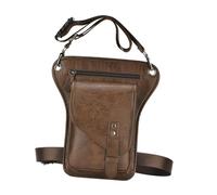 Gcljlmy Motorcycle Riding Thigh Leg Bag Waist Bag Multi Pocket Fashion Stylish Multipurpose Waist Bag, brown, Simplicity