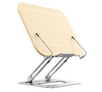 Gcljlmy Multifunctional Book Stand with Side Clips, Recipe Book Holder, Magazine Rack, Laptop Stand, Textbook Stand for Home (Wood Color)