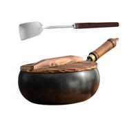 Gcljlmy Non-Stick Wok Pan Frying Pan Frying Pan Hand Hammered Iron Wok Round Base
