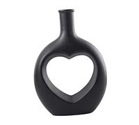 Gcljlmy Nordic Ceramic Flower Vase, Planters, Figurine, Sculpture, Centerpiece, Flower Arrangement for Kitchen, Balcony, Desktop Ornament, Black, 16cmx7cmx23cm