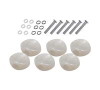 Gcljlmy Pack of 6 Universal Guitar Machine Head Buttons Tuning Pegs Tuner Mechanical Tuning Pegs Button for Acoustic Guitar Electric Guitar Installation Hole Dimensions: Approx. 4 x 3 mm (Argent)