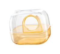 Gcljlmy Pet Hamster Bathroom, Sand Bath Container Toilet, Transparent Acrylic Shower Room, Hamster Bathhouse for Squirrel, Rabbit, Rat (Orange)
