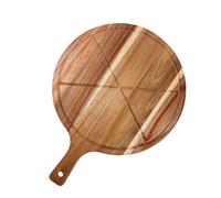 Gcljlmy Pizza Board Round Cutting Board Dinner Plate Creative Portable Pizza Peel with Handle for Baking Pastry Cake Vegetables Fruit