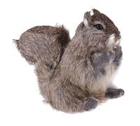 Gcljlmy Simulated Squirrel Figurine Artificial Animal Feather Squirrel Taxidermy Garden Home Landscape Decor Toy