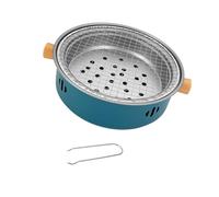 Gcljlmy Tea Oven Table Oven with Grill Grate Firewood Burning Camp Portable Grill for Camping Hiking Back Backpack Back (Blue)