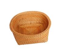 Gcljlmy Wicker Bread Basket Snack Organiser Basket Handmade Round Woven Basket Hand Woven Wicker Tray Basket Bowl for Fruit Vegetables (20 cm x 7.5 cm)